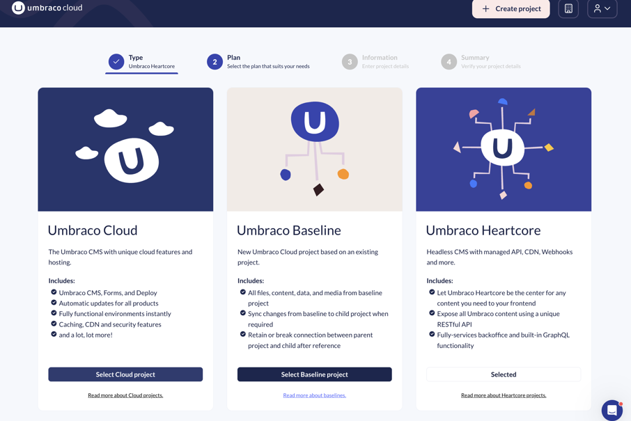 Umbraco Cloud Plan Selection 2296 × 1592Px